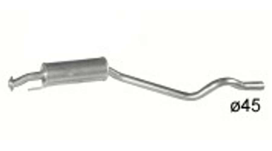 Polmo középső kipufogódob, Opel Astra F, 1.7-2.0, 1993-1998.04 (KC)