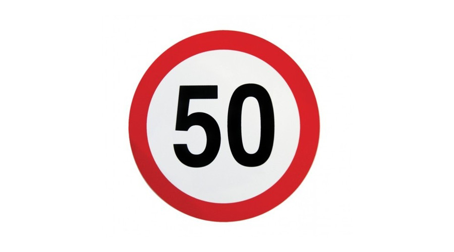 Sebességkorlátozó matrica, 50 km/h, 150 mm