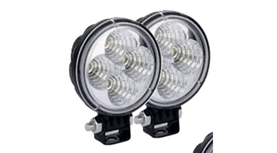 Kerek LED munkalámpa, 4 LED, 10–30V, 83 mm átmérő, alumínium ház (2 db)