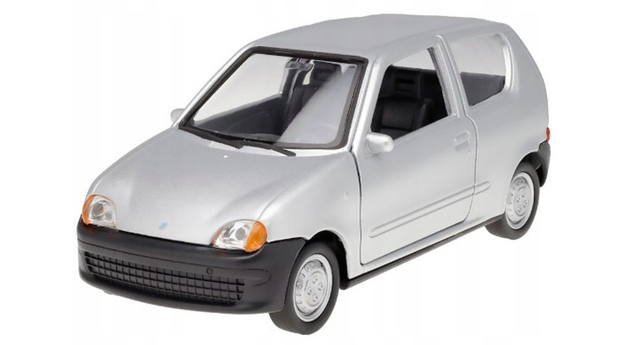 Makett autó, 1:34, Fiat Seicento, ezüst