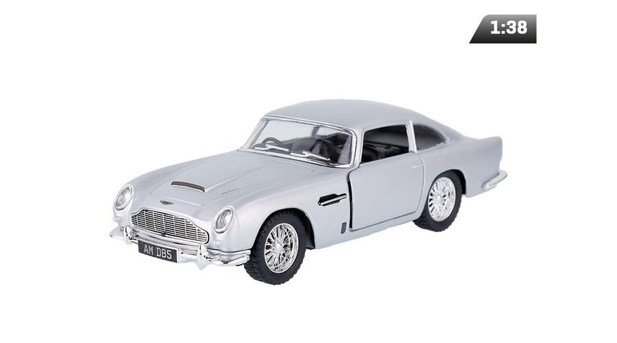 Makett autó, 1:38, Kinsmart, Aston Martin DB5, ezüst